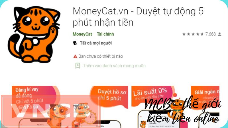 MoneyCat – app vay tiền online nhanh chóng